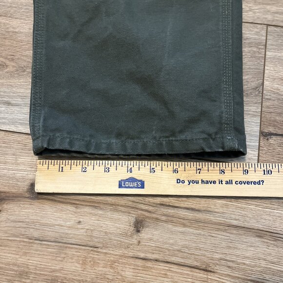 Men's Carhartt Duck Canvas Carpenter Jeans SZ 36x30 Moss Green B11 MOS Work Wear - Picture 6 of 11